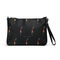 Slop Cannon Loaded Crossbody Bag — Black / black trim — front view; bag only; printed faux leather with black trim; supplier digital mockup.