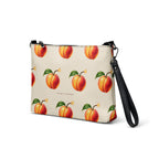 Slop Cannon Hot Piece Crossbody Bag — Cream / black trim — three-quarter front view; bag only; printed faux leather with black trim; supplier digital mockup.