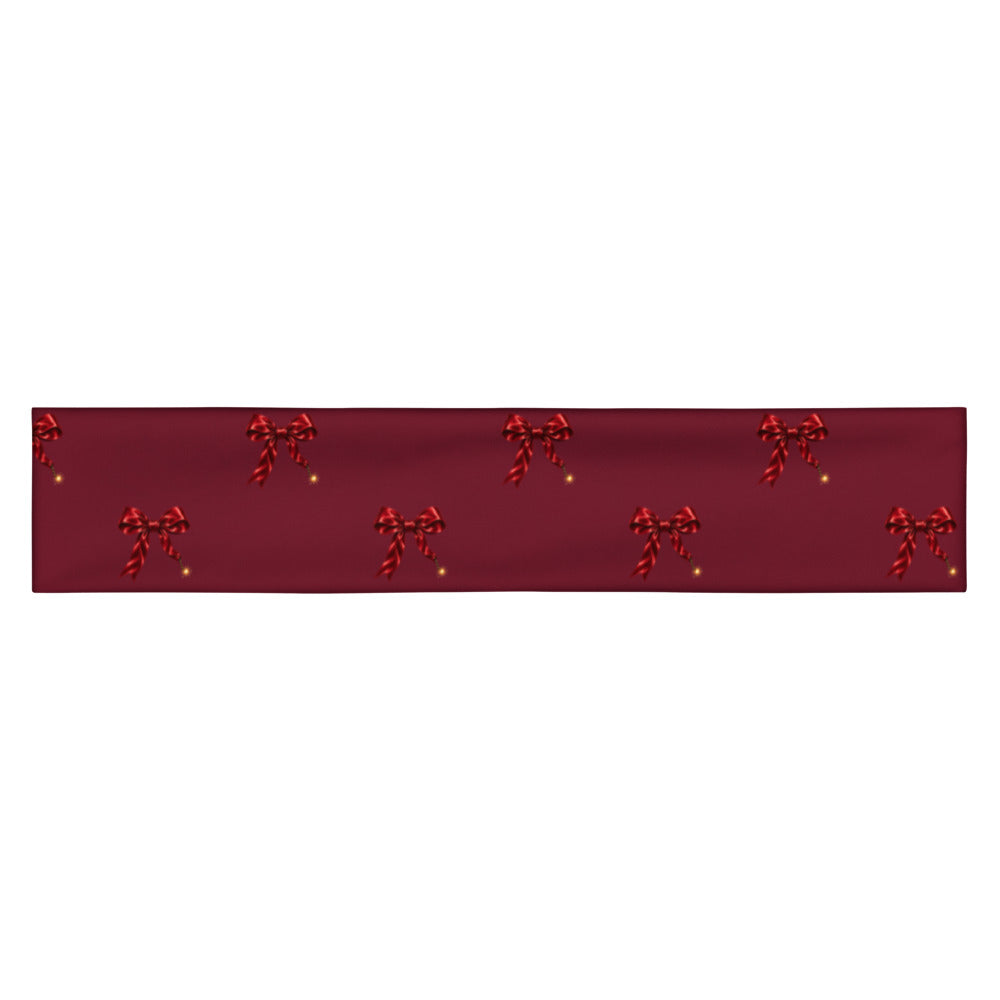 Slop Cannon Short Fuse Headband — Burgundy — flat front view; one straight headband; printed straight polyester/elastane band; supplier digital mockup.