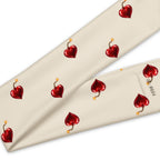 Slop Cannon Heart Fuse Headband — Cream — print and seam detail; one straight headband; printed straight polyester/elastane band; supplier digital mockup.