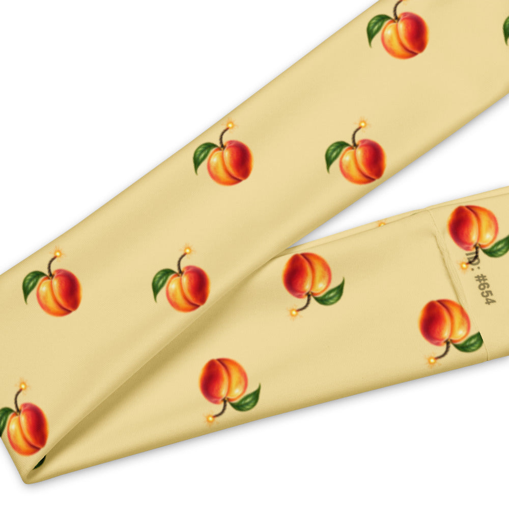 Slop Cannon Hot Piece Headband — Butter — print and seam detail; one straight headband; printed straight polyester/elastane band; supplier digital mockup.