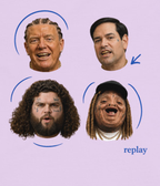 Cabinet Replay tee — Orchid — Print detail cropped from the exact revised supplier digital preview; original image pixels, not a manufactured sample.