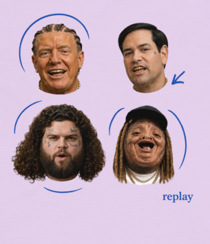 Cabinet Replay tee — Orchid — Print detail cropped from the exact revised supplier digital preview; original image pixels, not a manufactured sample.