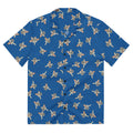 Cannon Beach button-up shirt — Cobalt — full front of the item with dense scattered small sitting-pig motifs; supplier digital mockup.