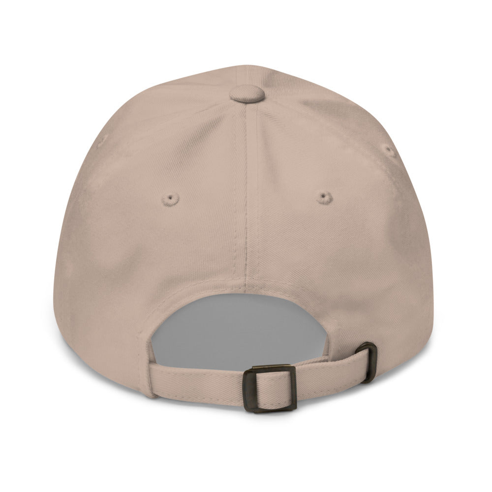 Heart Fuse — Stone — full back with no added design embroidery; Yupoong 6245CM Stone; supplier digital mockup.