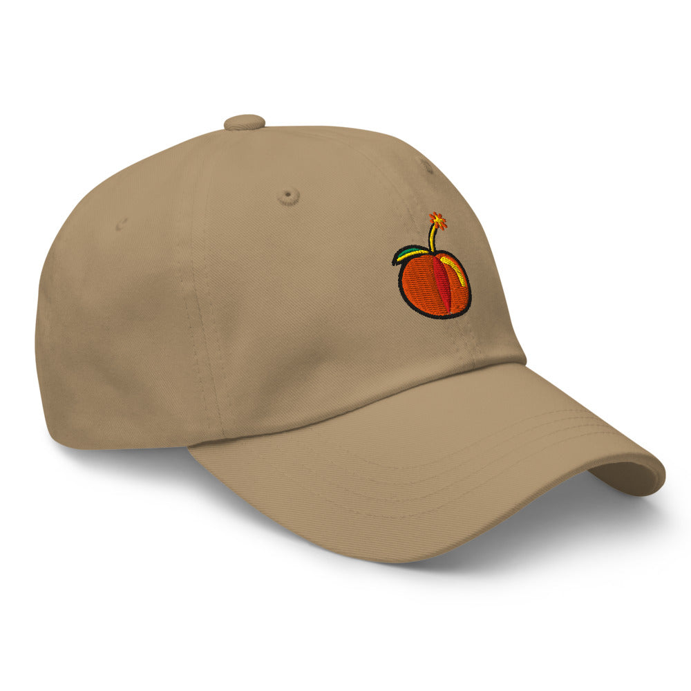Hot Piece — Khaki — three-quarter cap view with plain sides; Yupoong 6245CM Khaki; supplier digital mockup.