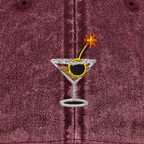 Dirty Habits — Maroon — embroidery artwork detail cropped from supplier digital preview; simulated thread texture; Otto Cap 18-1248 Maroon; supplier digital mockup.