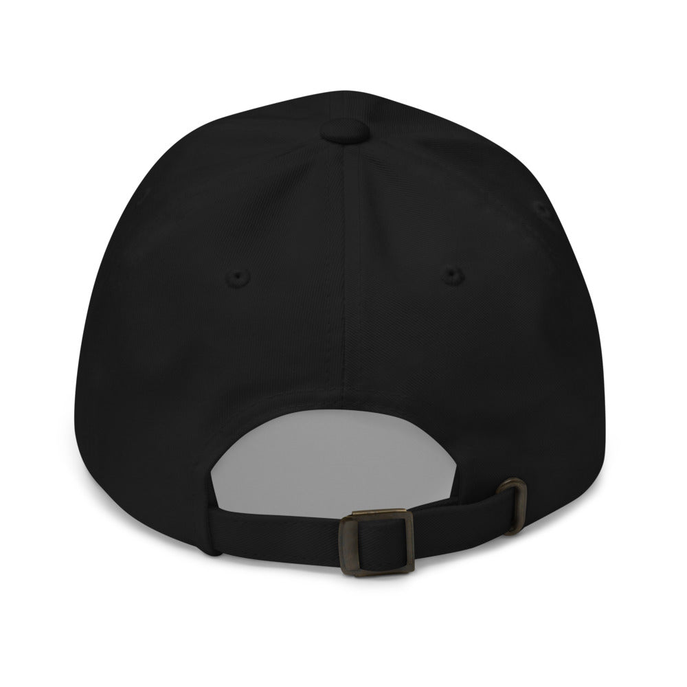 Loaded — Black — full back with no added design embroidery; Yupoong 6245CM Black; supplier digital mockup.