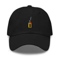 Loaded — Black — full front with approved embroidery artwork; Yupoong 6245CM Black; supplier digital mockup.