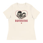 Bad Influence — Natural — full front with approved artwork; Bella + Canvas 6400 Natural; supplier digital mockup.
