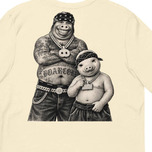 Cannon Boys tee — Natural — back artwork detail cropped from supplier digital mockup; Bella + Canvas 3001 Natural; supplier digital mockup.