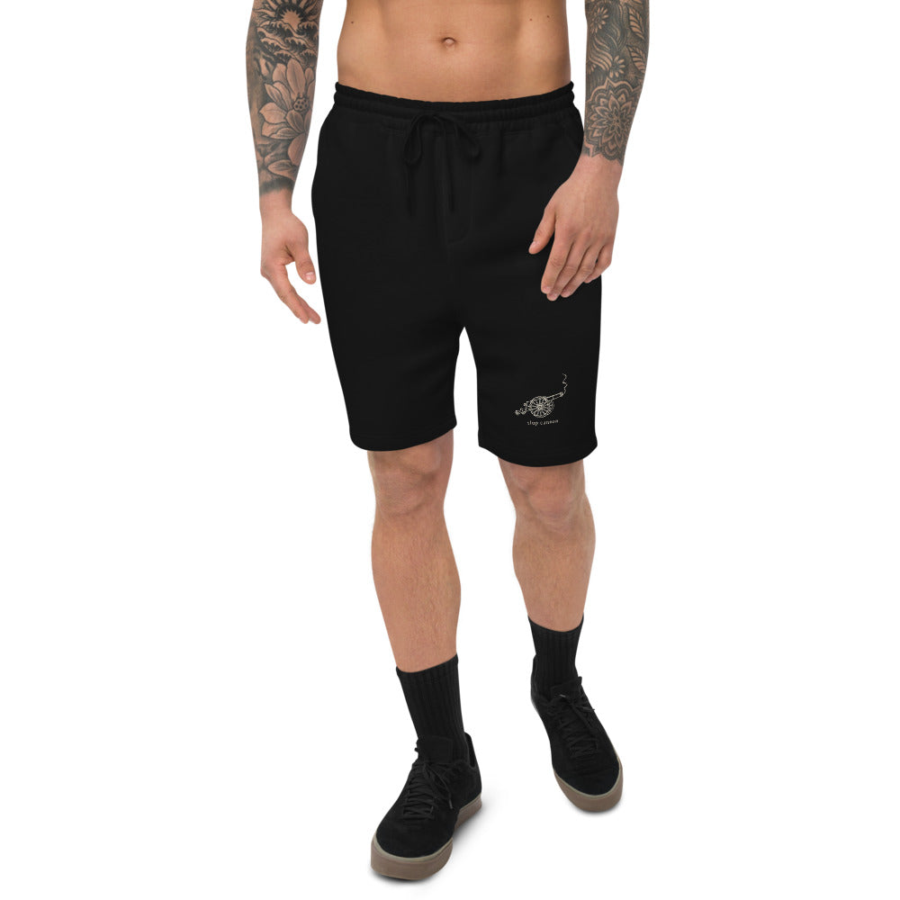 Carriage fleece shorts — Black — front model view; pair of fleece shorts only; Independent Trading Co. IND20SRT Black; supplier digital mockup.
