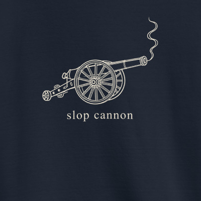 Smoke Signal crewneck — Navy Blazer — front artwork detail cropped from supplier digital mockup; Cotton Heritage M2480 crewneck Navy Blazer; supplier digital mockup.