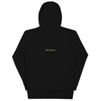 Smoke Signal Hoodie — Black — full back with small script below the hood; Cotton Heritage M2580 pullover hoodie Black; supplier digital mockup.
