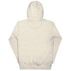 Slop Cannon Sleepy Pig Oval Hoodie — Oatmeal — full back; no back print; Cotton Heritage M2580 pullover hoodie Oatmeal Heather; supplier digital mockup.