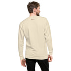 Slop Cannon Original Collegiate Crewneck — Oatmeal — back model view; crewneck only; Cotton Heritage M2480 crewneck Bone; supplier digital mockup.