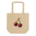 Cherry Fuse tote — Oyster — full front with approved artwork; Eco Tote Bag | Econscious EC8000 Oyster; supplier digital mockup.