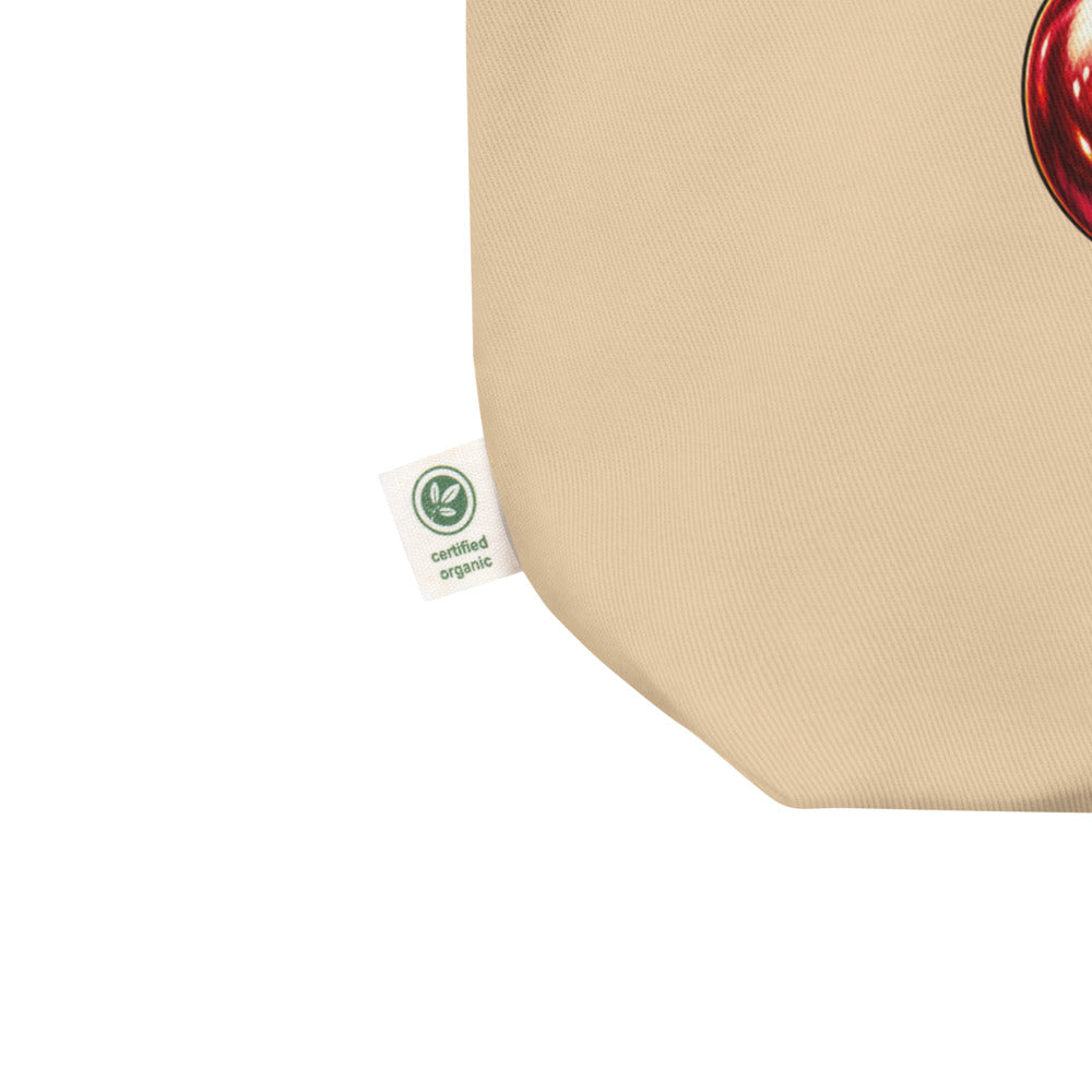 Cherry Fuse tote — Oyster — cotton twill and gusset construction detail; Eco Tote Bag | Econscious EC8000 Oyster; supplier digital mockup.