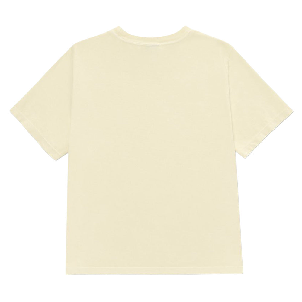 Hot Piece women's tee — Buttermilk — plain back with no rear print; Women's Heavyweight Garment Dye Tee | Bella + Canvas 6110GD Buttermilk; supplier digital mockup.