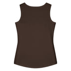 Dirty Habits cotton tank — Espresso — back with configured solid printed background and no rear motif; All-Over Print Women's Cotton Tank Top Espresso printed panels; supplier digital mockup.