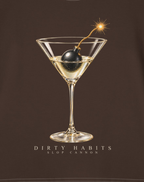 Dirty Habits cotton tank — Espresso — front artwork detail cropped from supplier digital mockup; All-Over Print Women's Cotton Tank Top Espresso printed panels; supplier digital mockup.
