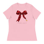 Short Fuse women's tee — Pink — full front with approved artwork; Women's Relaxed T-Shirt | Bella + Canvas 6400 Pink; supplier digital mockup.