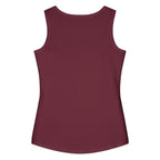 Bad Luck Club cotton tank — Burgundy — back with configured solid printed background and no rear motif; All-Over Print Women's Cotton Tank Top Burgundy printed panels; supplier digital mockup.