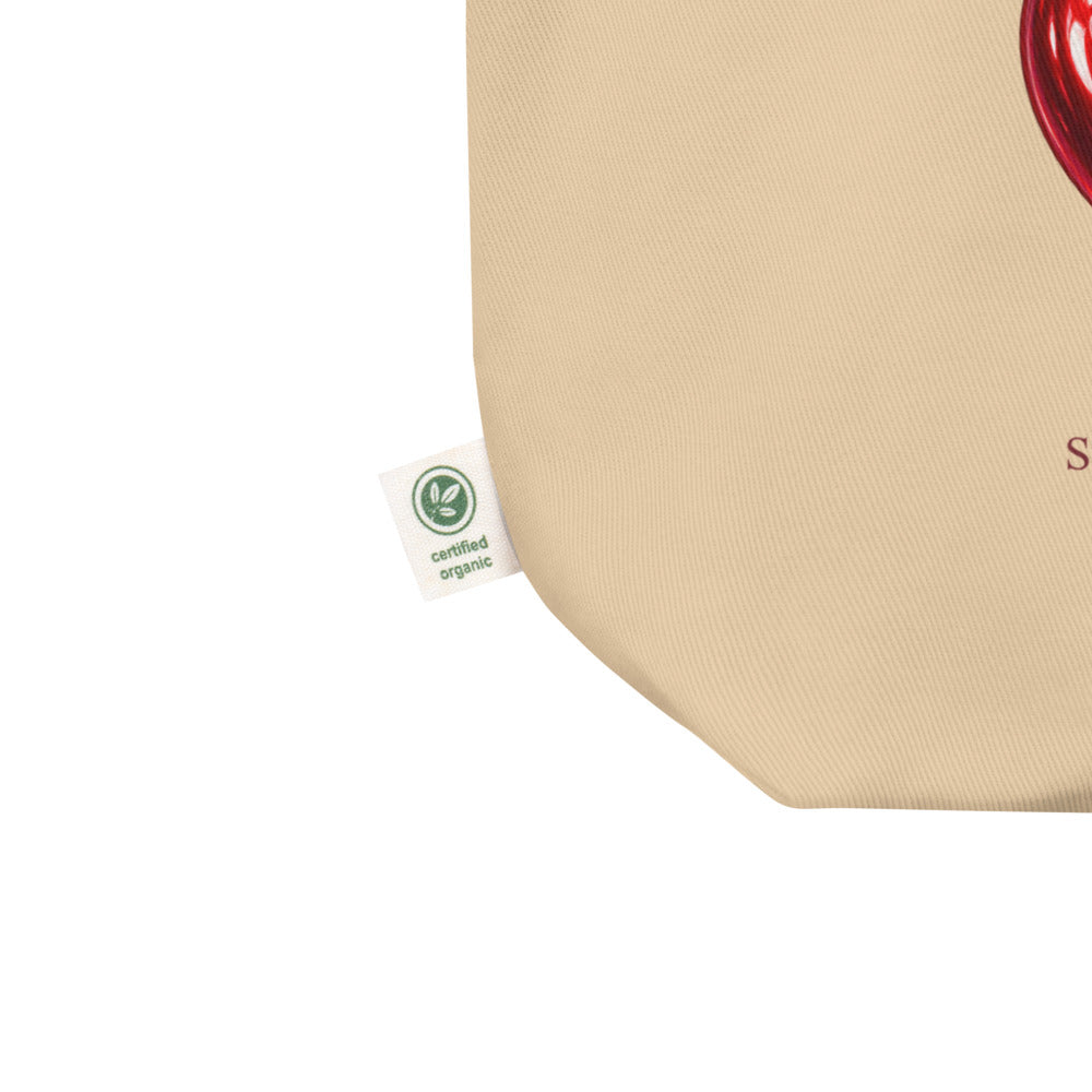 Heart Fuse tote — Oyster — cotton twill and gusset construction detail; Eco Tote Bag | Econscious EC8000 Oyster; supplier digital mockup.