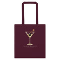 Dirty Habits tote — Burgundy — full front with approved artwork; Cotton Color Tote Bag | Westford Mill W101 Burgundy; supplier digital mockup.