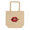 Play With Fire tote — Oyster — full front with approved artwork; Eco Tote Bag | Econscious EC8000 Oyster; supplier digital mockup.