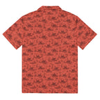 Pig Cabana Resort Shirt in coral and oxblood, printed back view. Exact supplier digital mockup. Shirt only.