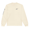 Gallery Script long-sleeve tee — Ecru — full front with approved artwork; AS Colour 5081 long sleeve Ecru; supplier digital mockup.