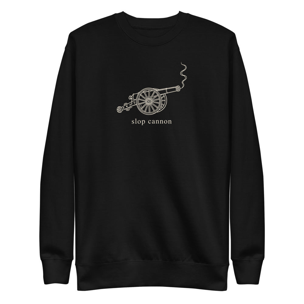 Smoke Signal crewneck — Black — full front with approved artwork; Cotton Heritage M2480 crewneck Black; supplier digital mockup.
