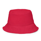 Slop Cannon Reversible Bucket Hat — C1 Cannon Boyz - Cherry Red — clean outside back in matching plain printed color; Printful catalog654, 100% polyester; supplier digital mockup.