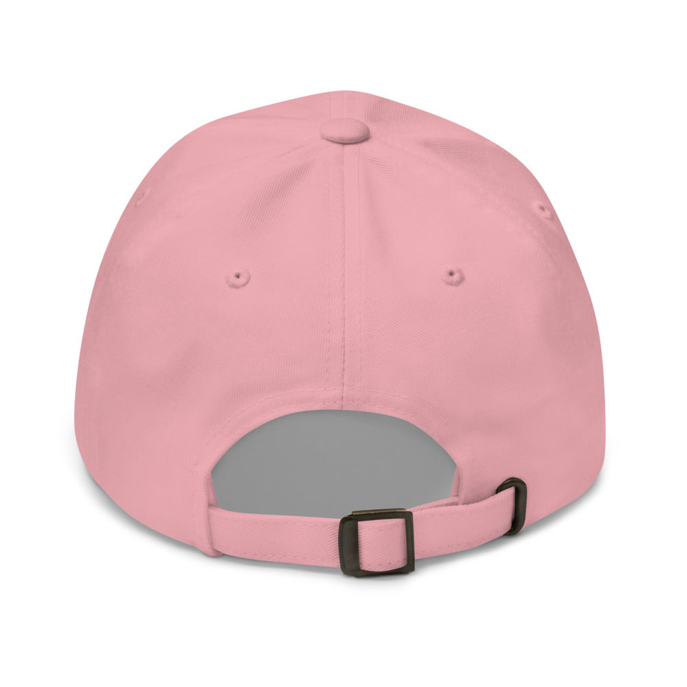 Short Fuse cap — Pink — back and adjustable strap; no added back design embroidery; Yupoong 6245CM cotton twill; supplier digital mockup.