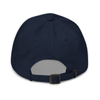 Bad Luck Club cap — Navy — back and adjustable strap; no added back design embroidery; Yupoong 6245CM cotton twill; supplier digital mockup.