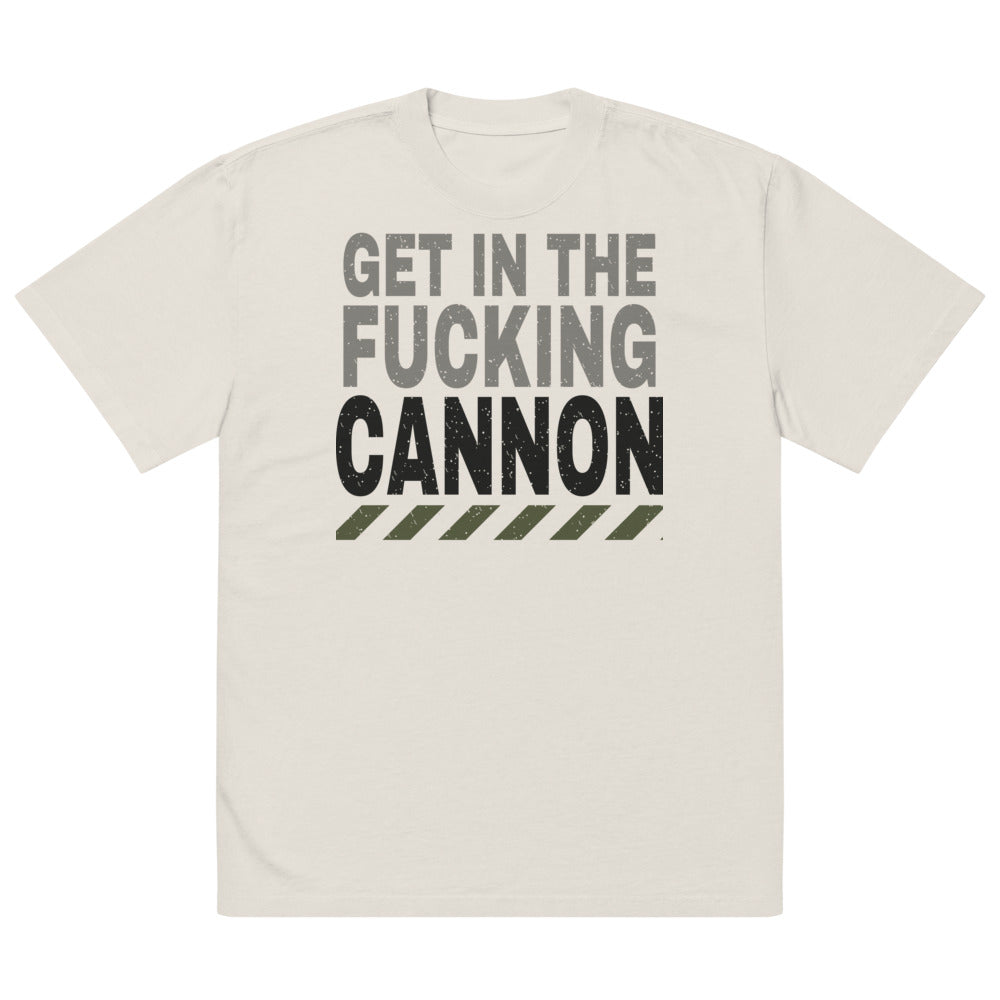 Heavy Block tee — Cream — full front with approved artwork; AS Colour 5082 Faded Bone; supplier digital mockup.