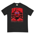 Redline tee — Black — full front with approved artwork; Comfort Colors 1717 garment-dyed tee Black; supplier digital mockup.