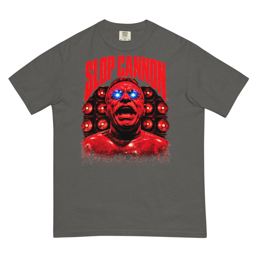 Redline tee — Pepper — full front with approved artwork; Comfort Colors 1717 garment-dyed tee Pepper; supplier digital mockup.
