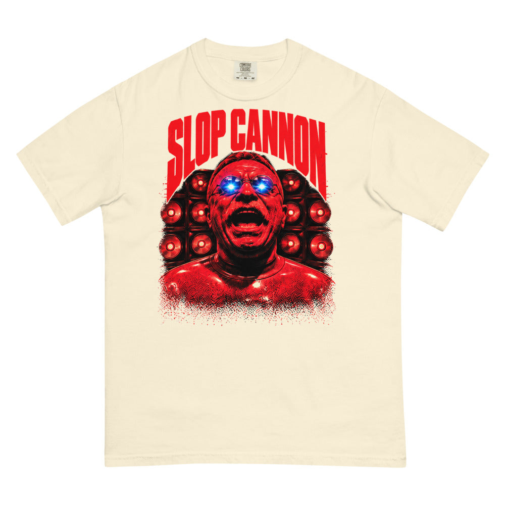 Redline tee — Ivory — full front with approved artwork; Comfort Colors 1717 garment-dyed tee Ivory; supplier digital mockup.