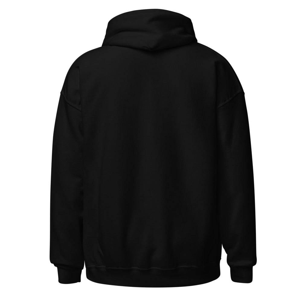 Wiglet Slop Script Hoodie — Black / Cream — clean blank back; Gildan 18500; supplier digital mockup.