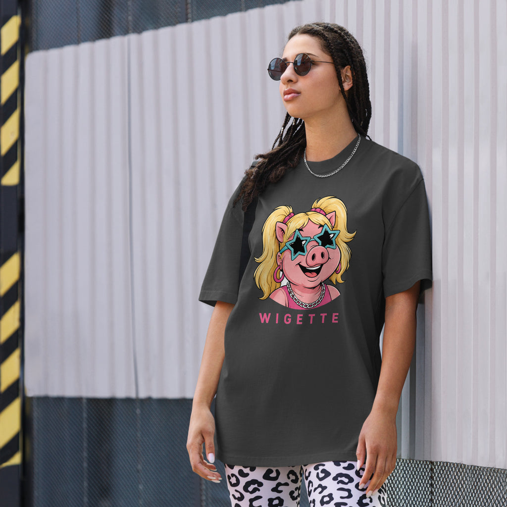 Wigette Star Shades Tee in Faded Black - women lifestyle model