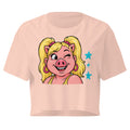 Wigette Wink Cropped Tee in Pale Pink - front garment view