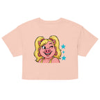 Wigette Wink Cropped Tee in Pale Pink - flat front garment view