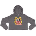 Wigette Daisy Shades cropped hoodie in Storm, flat front view