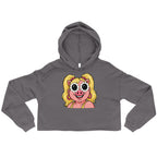 Wigette Daisy Shades cropped hoodie in Storm, flat front view