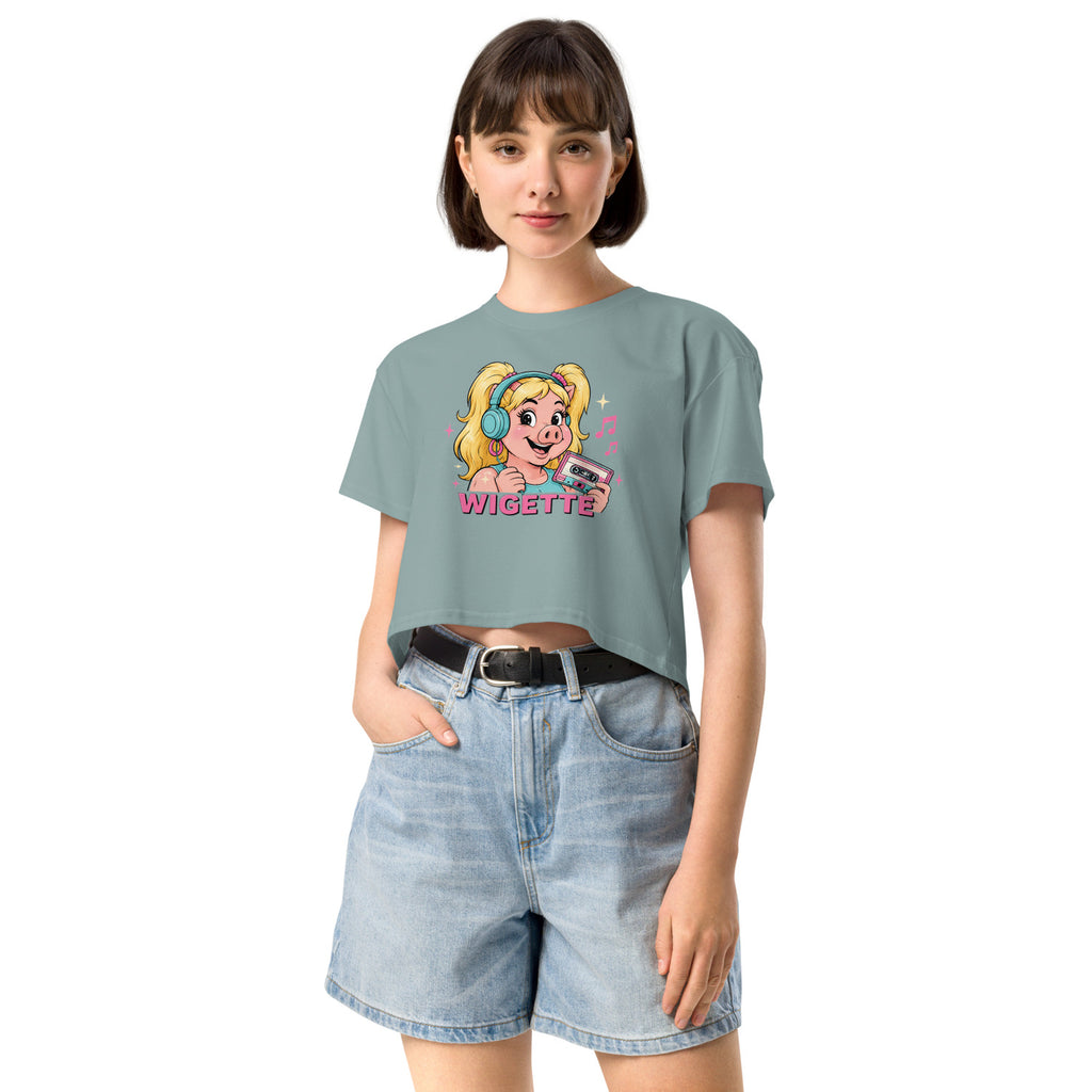 Wigette Mixtape Tee in Mineral - third women model front
