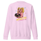 Wigette Vinyl Club Sweatshirt in Lavender - front garment view