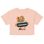 Wigette Censored Cropped Tee — Pale Pink — garment-only front view; exact Printful digital mockup, tee only.