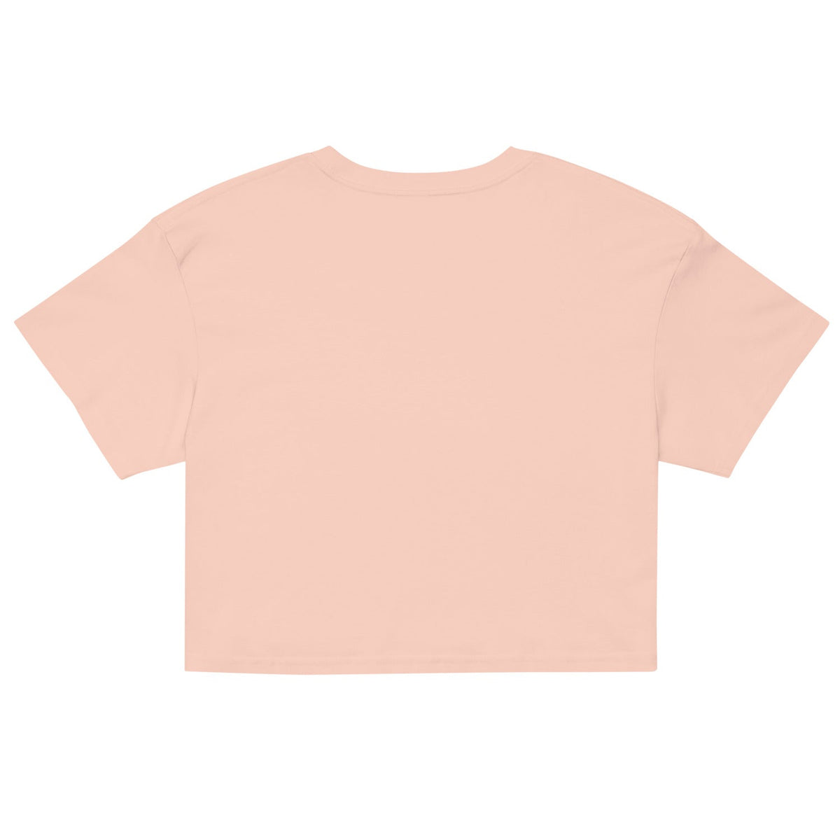 Wigette Censored Cropped Tee — Pale Pink — garment-only back view; exact Printful digital mockup, tee only.